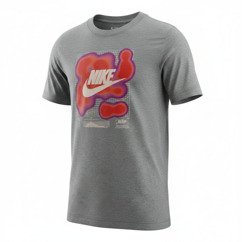 Nike Boys Gray Graphic Logo T-Shirt Size Medium Heat Map Graphic